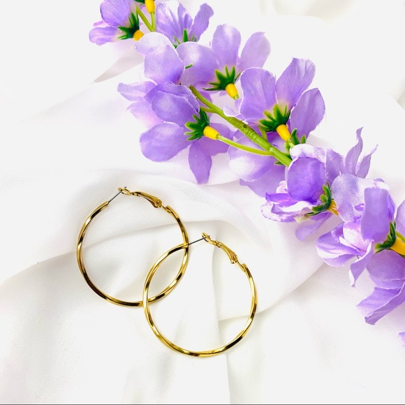 🌹CHARTER CLUB hypo allergenic gold plated round hoop earring Jewellery - Picture 5 of 7